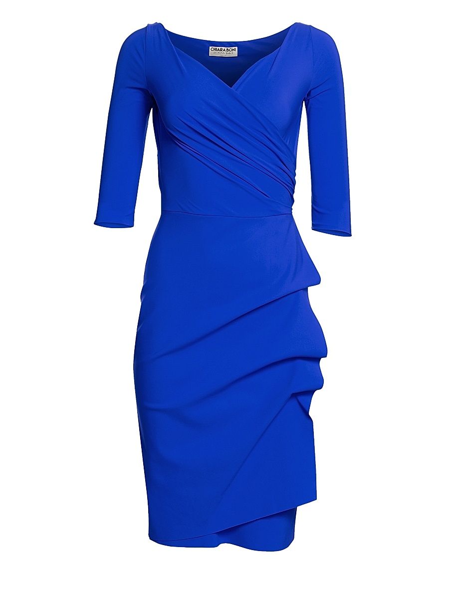 Chiara Boni La Petite Robe Women's Florian Side Ruffle Dress - Blue Klein - Size 14