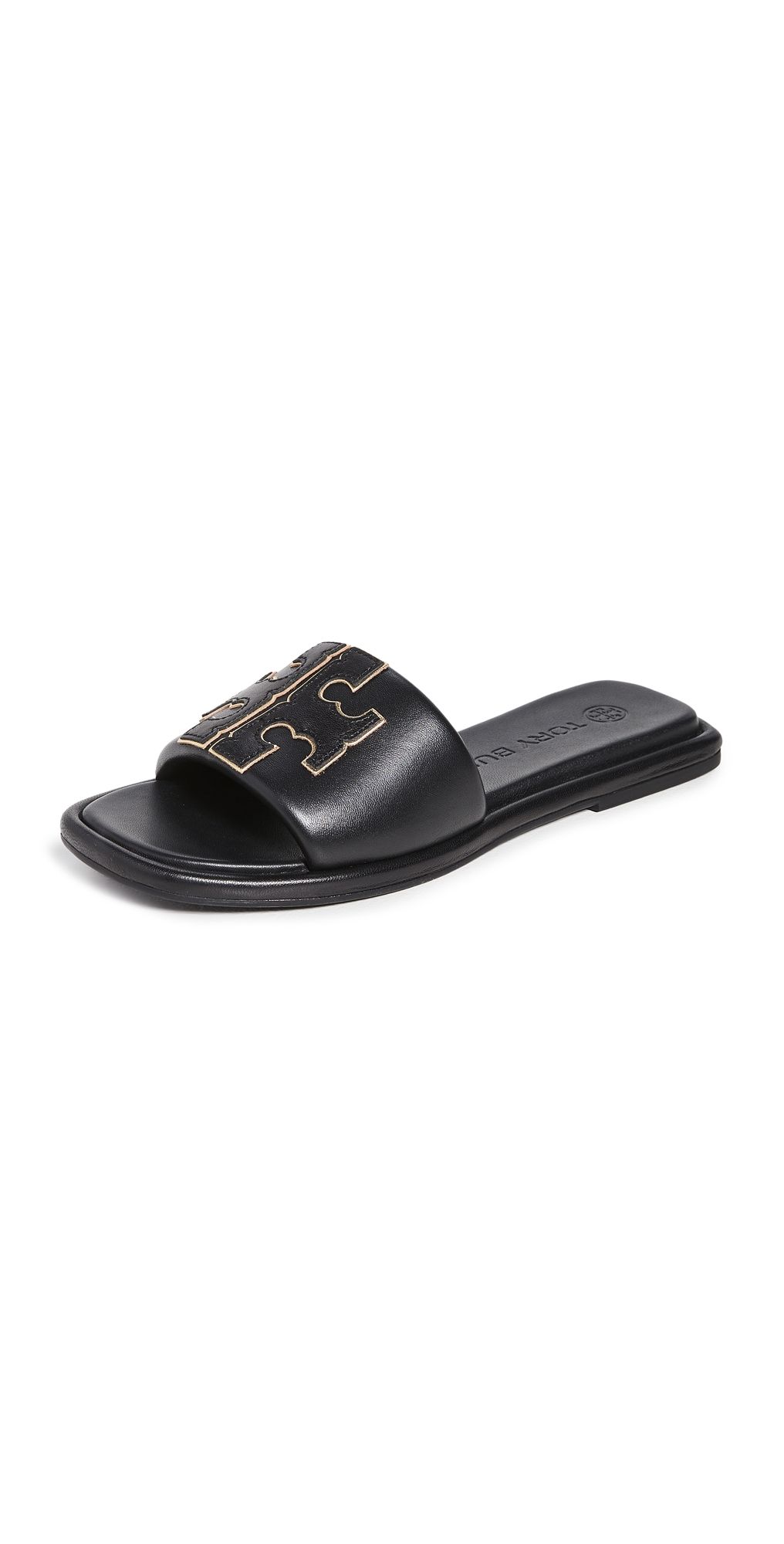 Tory Burch Double T Sport Slides Perfect Black/Gold 5