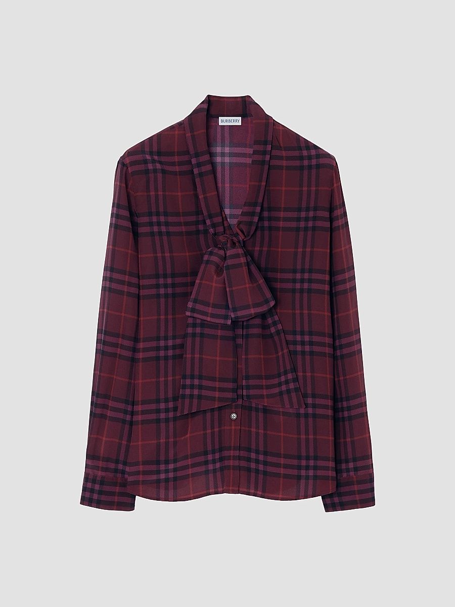 Women's Rhiannon Checked Silk Blouse - Acer Purple - Size 14