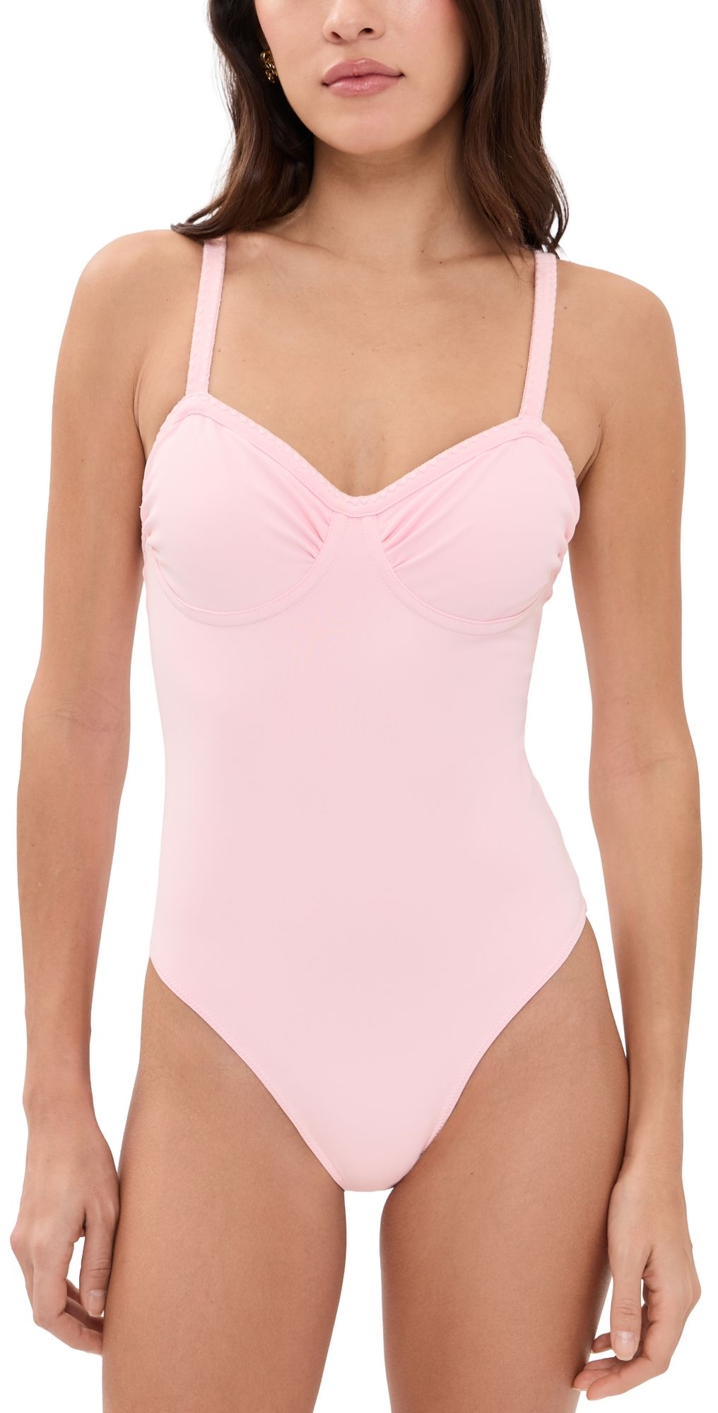 LoveShackFancy Brooksie Swimsuit Starlit Pink L