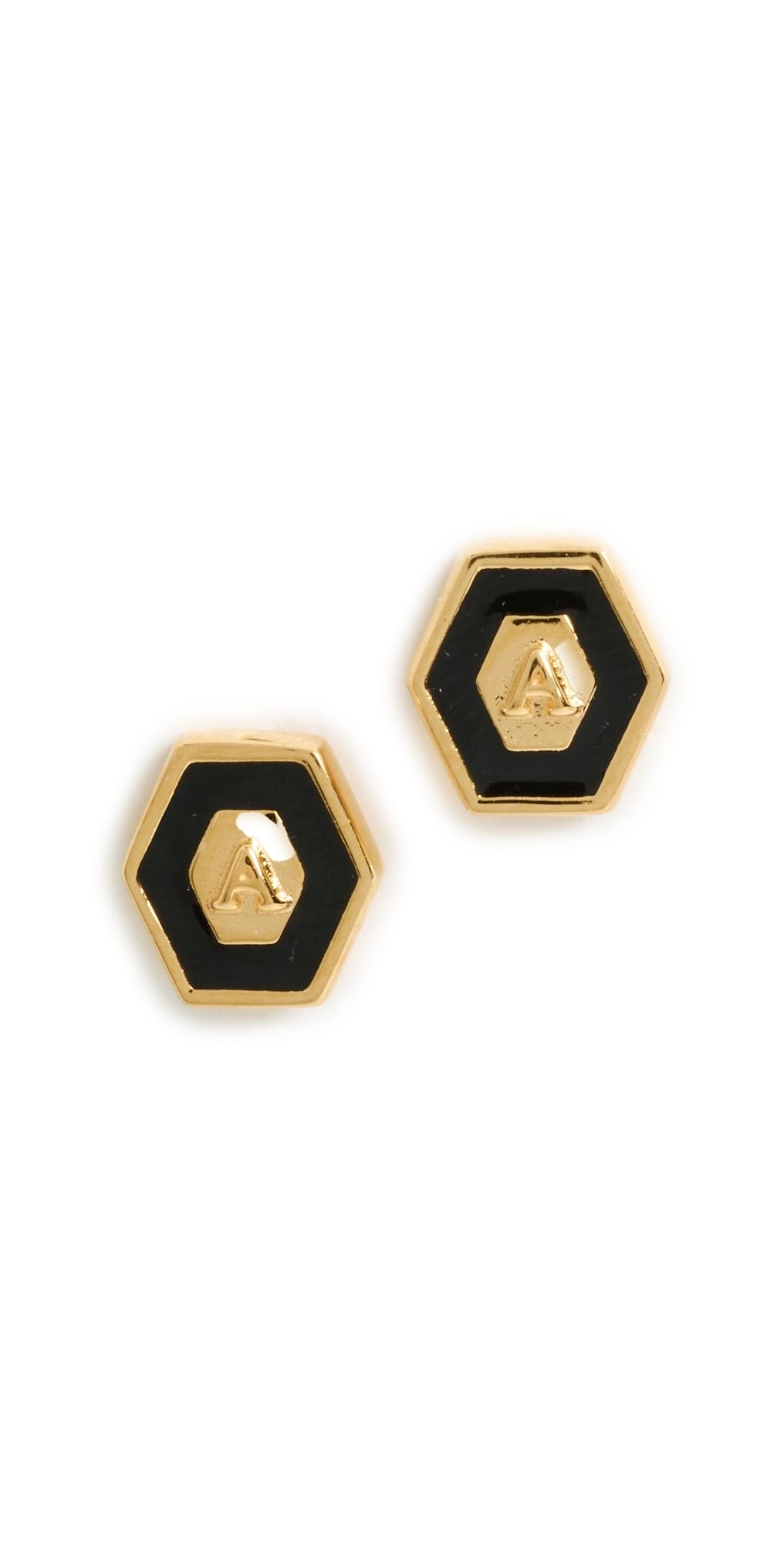 Gwen Beloti Initial Hex Stud Earrings M One Size