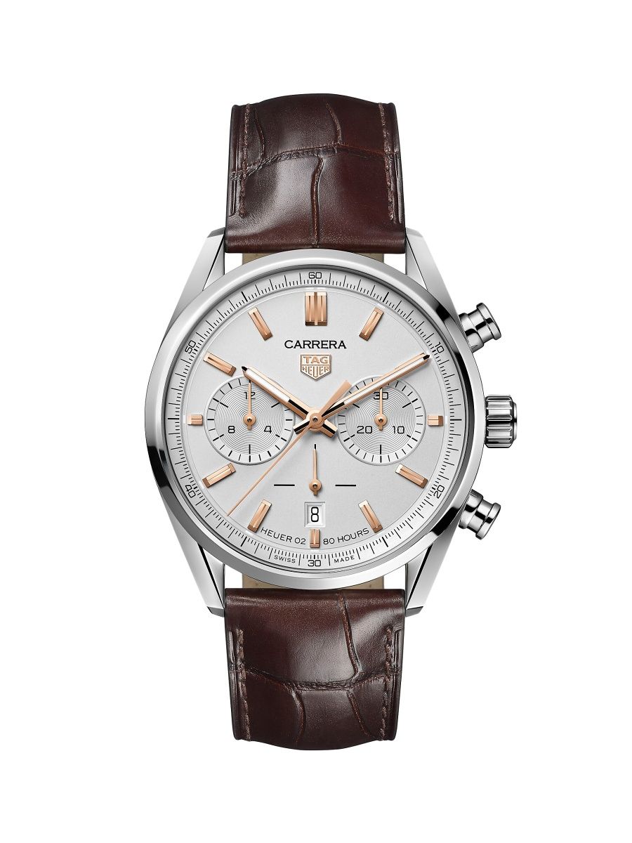 TAG Heuer Men's Carrera Elegance 42MM Stainless Steel & Alligator Strap Automatic Chronograph Watch - Stainless Steel