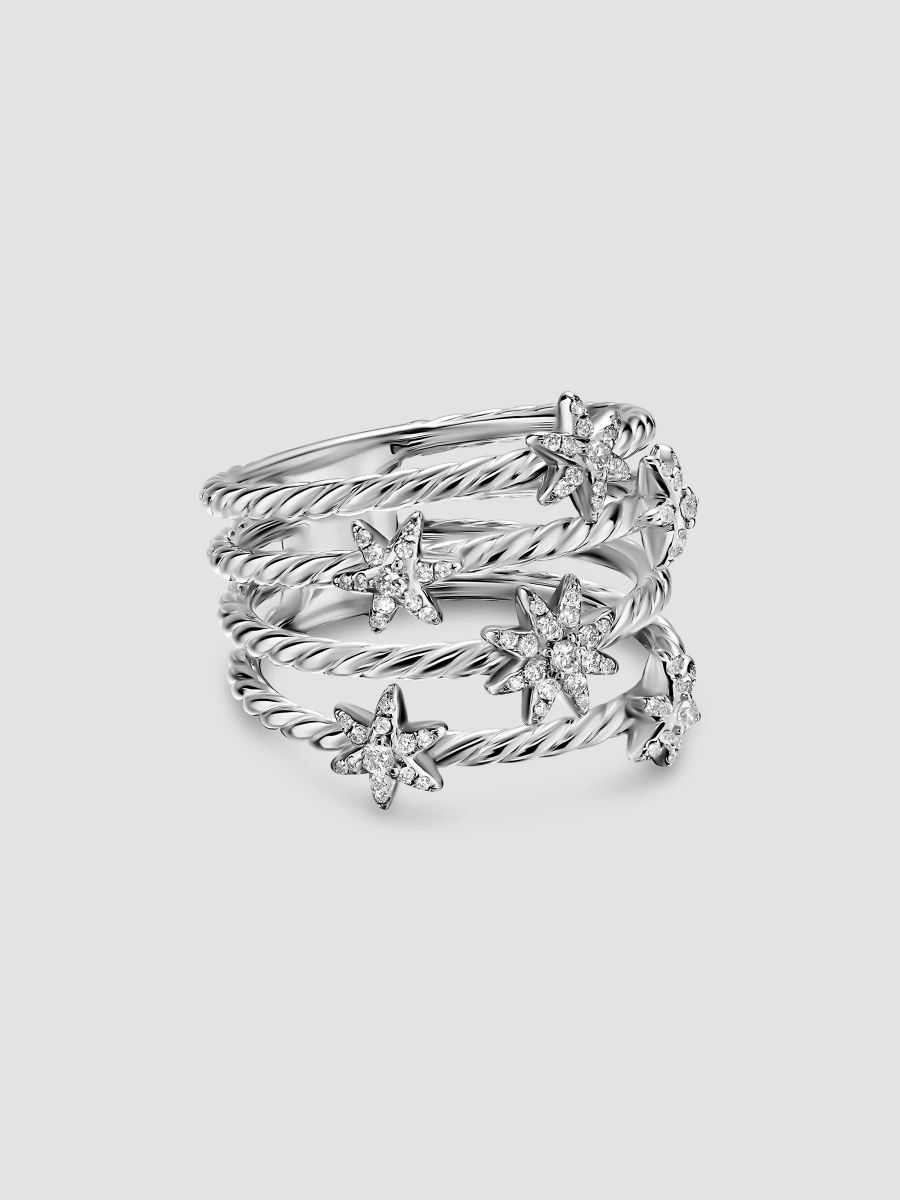 David Yurman Women's Petite Starburst Multi Row Ring in Sterling Silver - Silver - Size 9