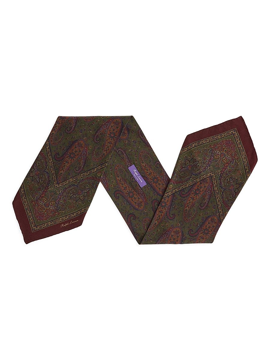 Men's Paisley Cashmere-Silk Neckerchief - Wine Multi