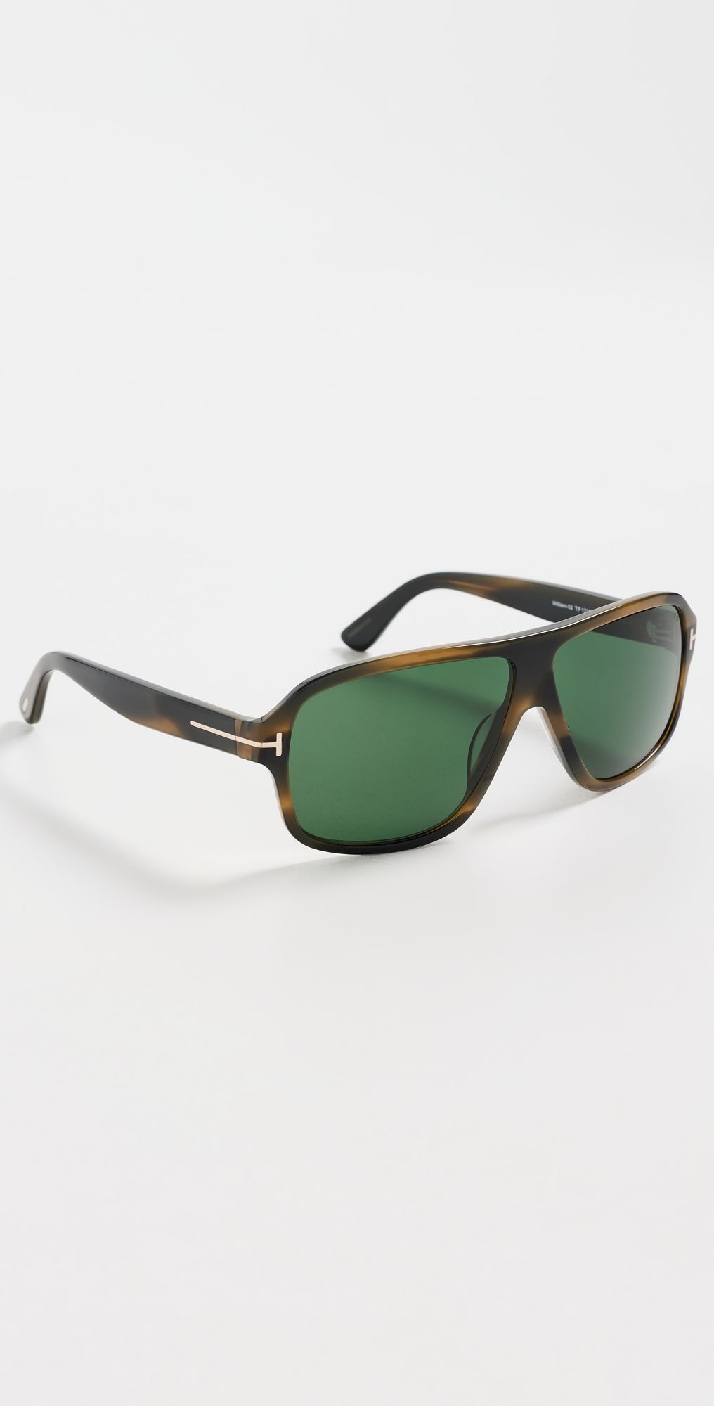 Tom Ford William Sunglasses Shiny Khaki Green Havana One Size