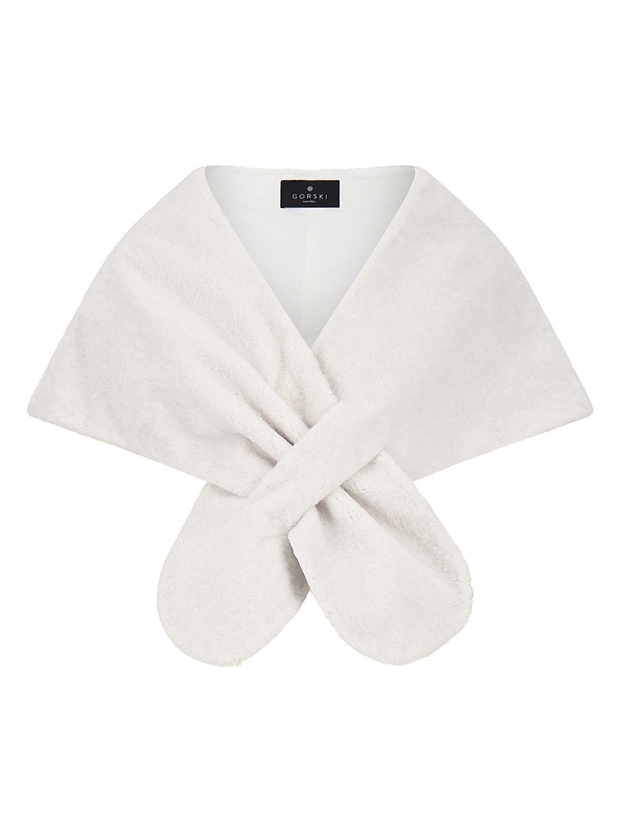 Women's Shearling Lamb Stole - White