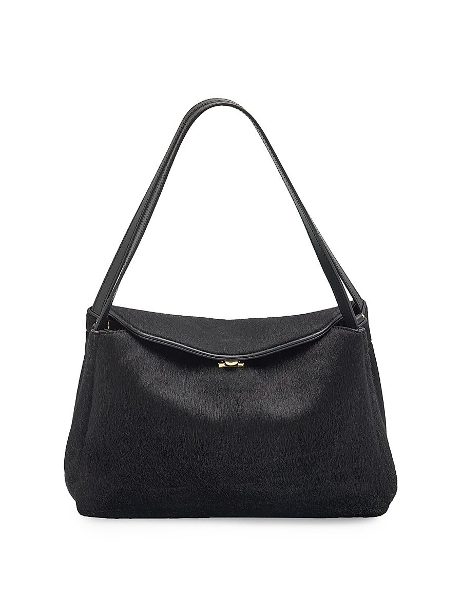 Women's Eudora Faux Pony Hair Shoulder Bag - Black
