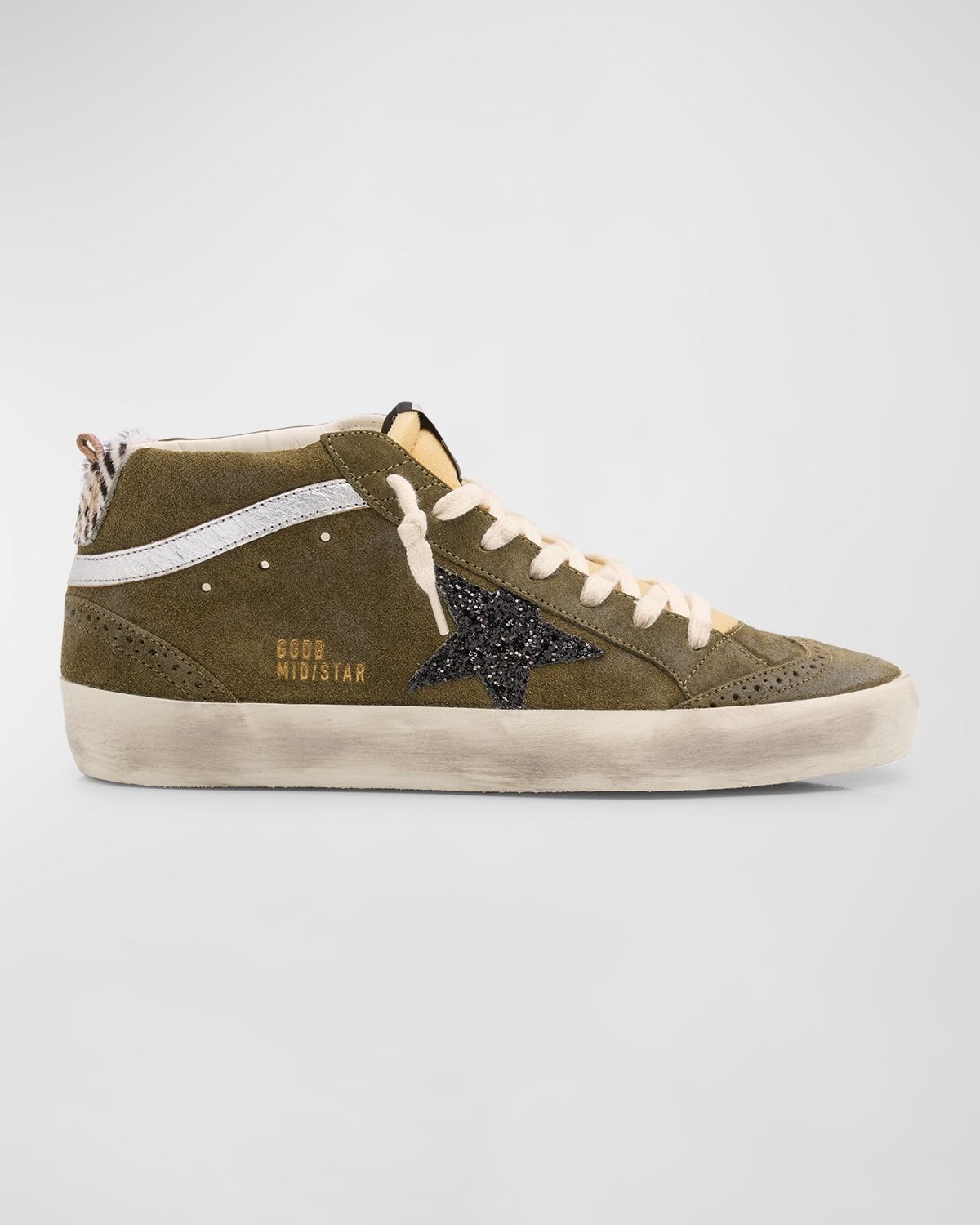 Mid Star Brogue Glitter Suede Sneakers