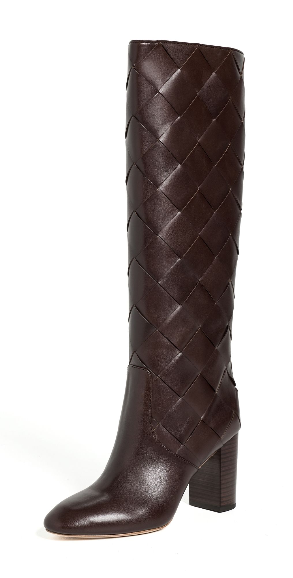 Loeffler Randall Goldy Woven Tall Boots Espresso 11