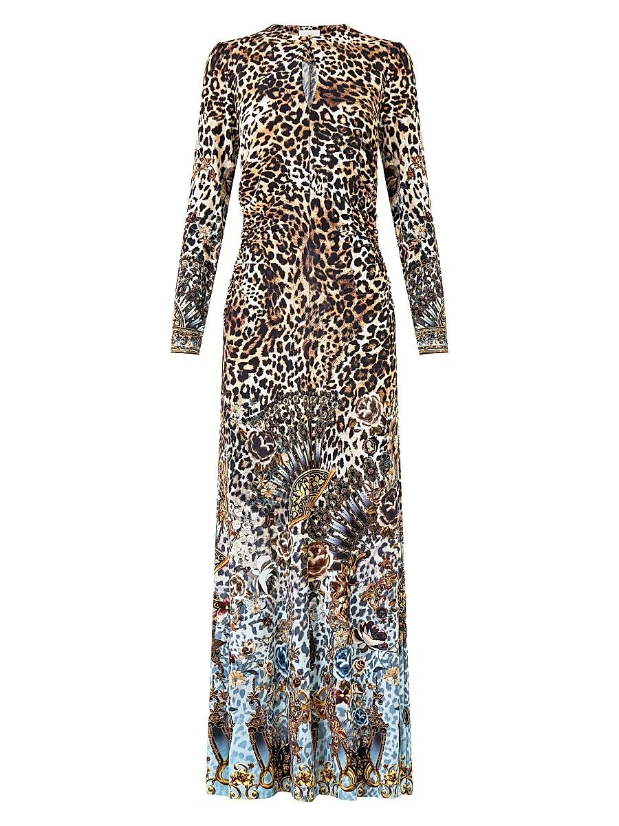 Women's Fiesta Siesta Repeat Gathered Jersey Maxi Dress - Fiesta Siesta Repeat - Size Medium