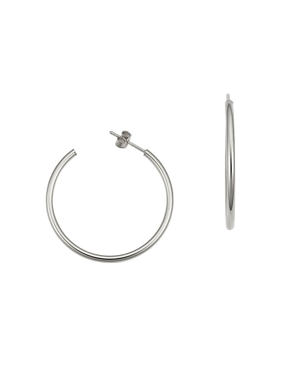 Women's 14K White Gold Sicily Open Hoops - White Gold