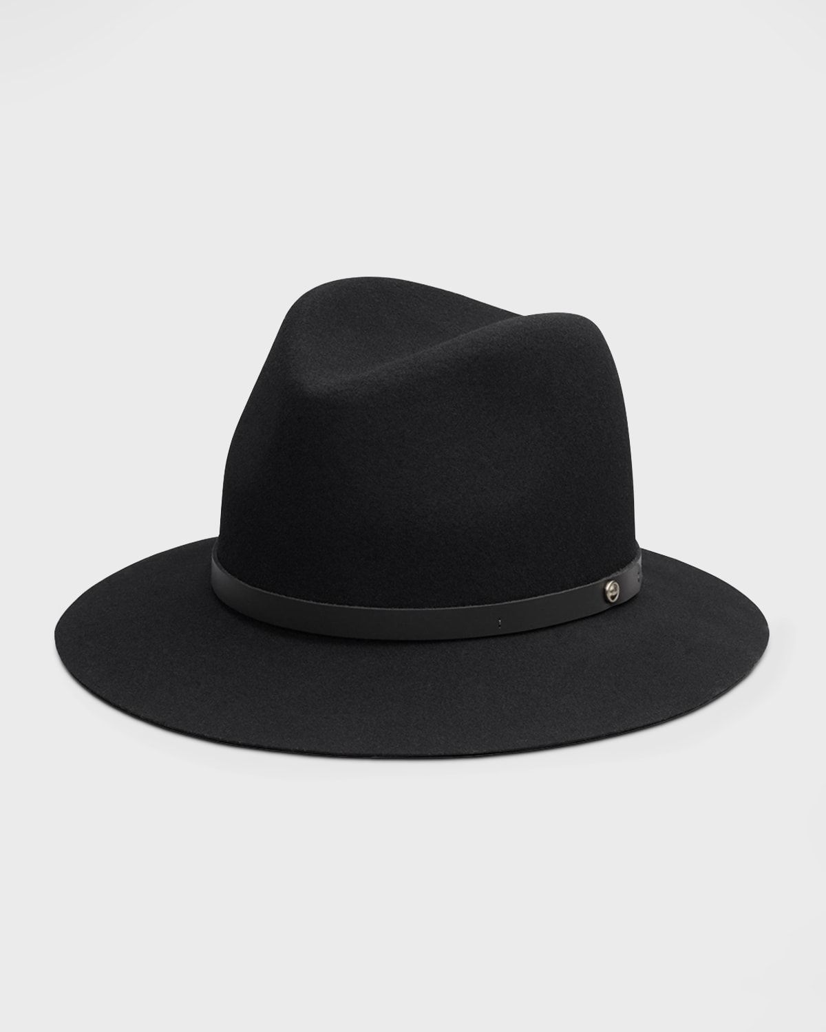Wool Fedora With Leather Band