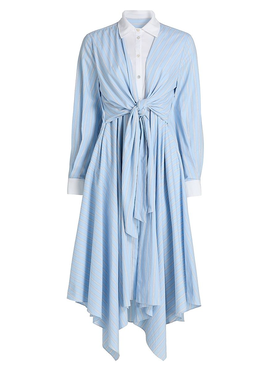 Women's Evie Viviette Striped Midi-Shirtdress - Light Blue Bell - Size 16