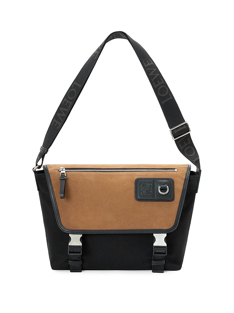 Men's Medium Messenger Bag - Black Dark Gold