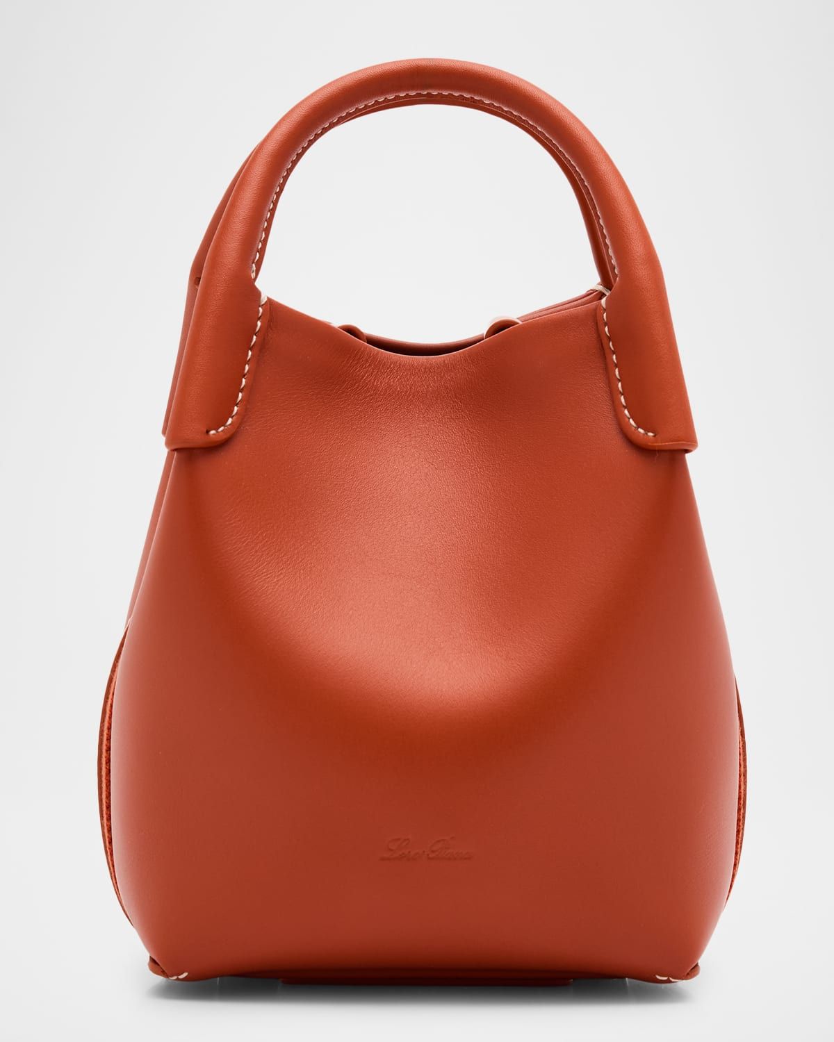 Bale Micro Rounded Leather Top-Handle Bag