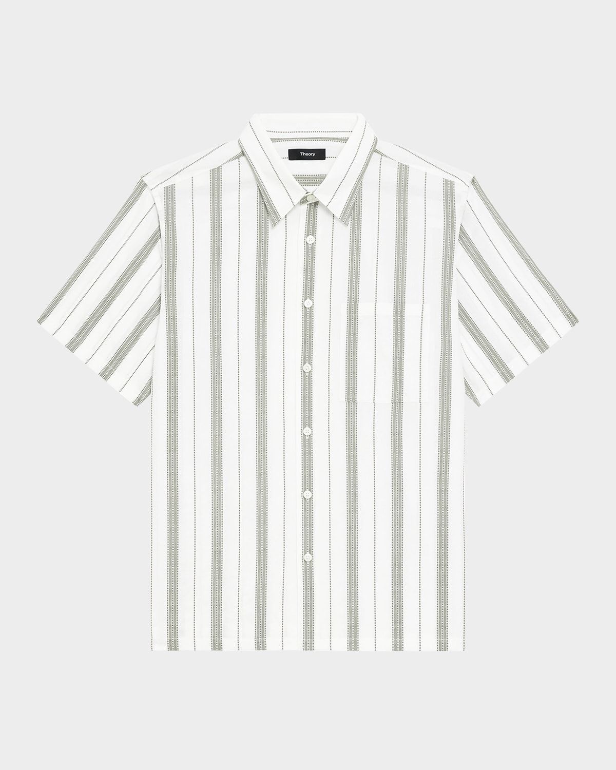 Men & apos;s Summer Dobby Stripe Short-Sleeve Shirt