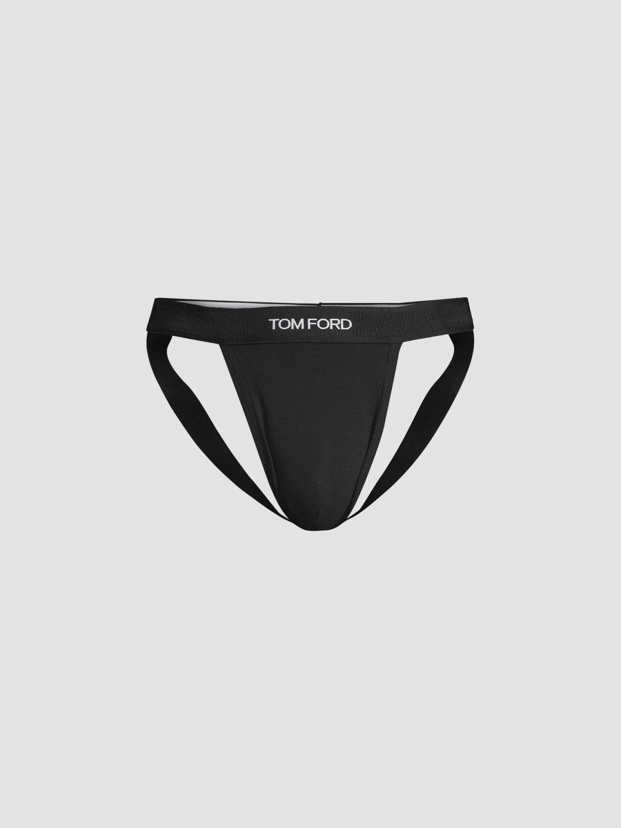 TOM FORD Men's Logo Jock Strap - Black - Size XXL