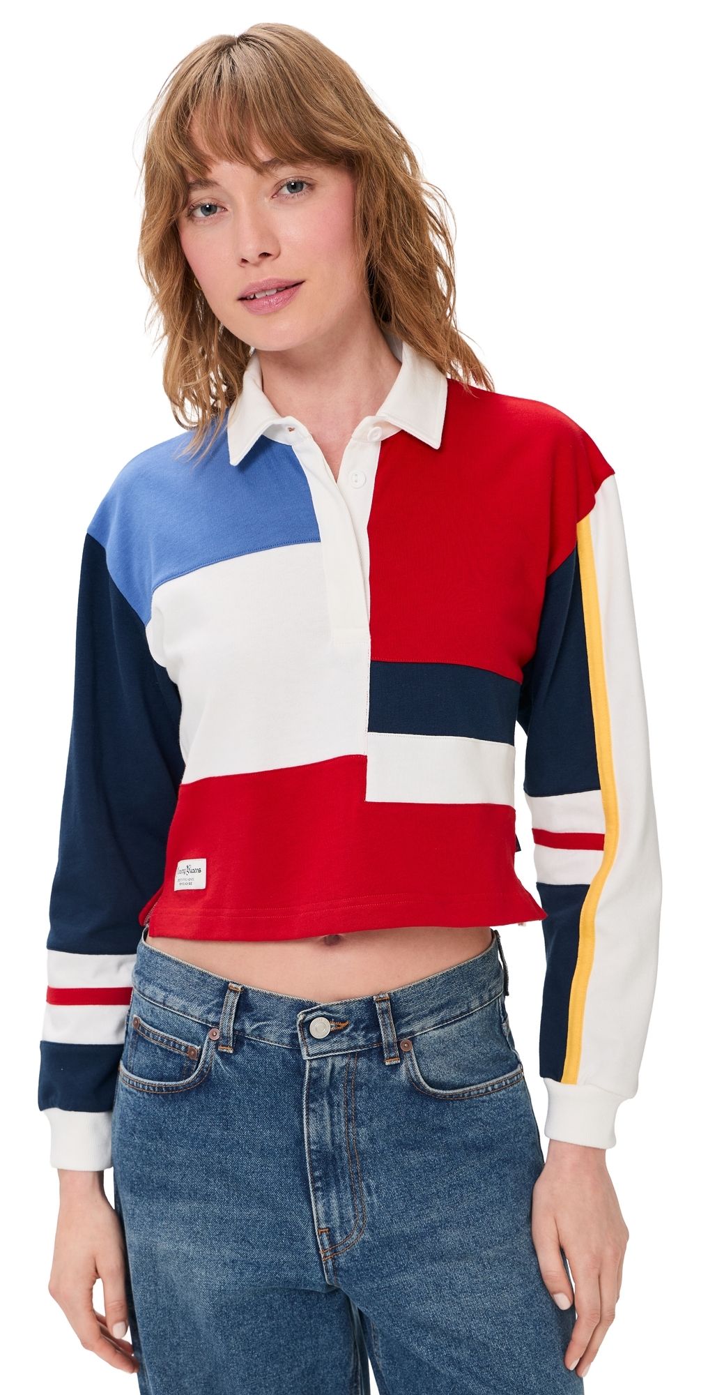 Rowing Blazers Cropped Color Block Rugby Primary Colorblock M
