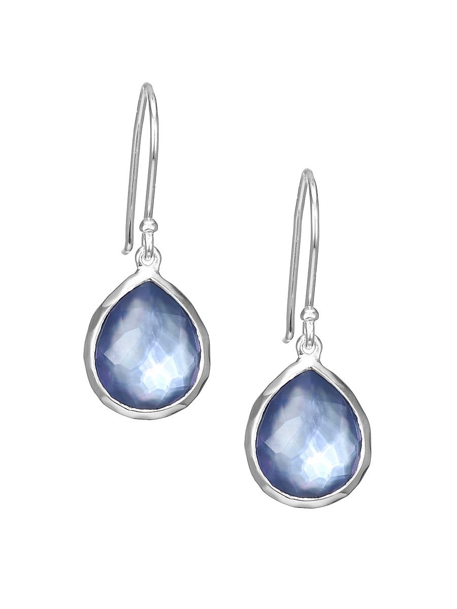 Women's Rock Candy Sterling Silver & Clear Quartz Triplet Drop Earrings - Silver
