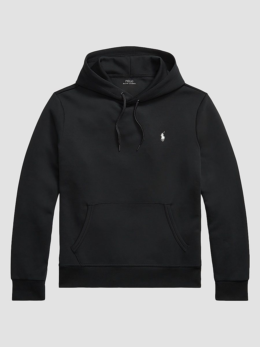 Men's Double-Knit Drawstring Hoodie - Polo Black - Size XXL