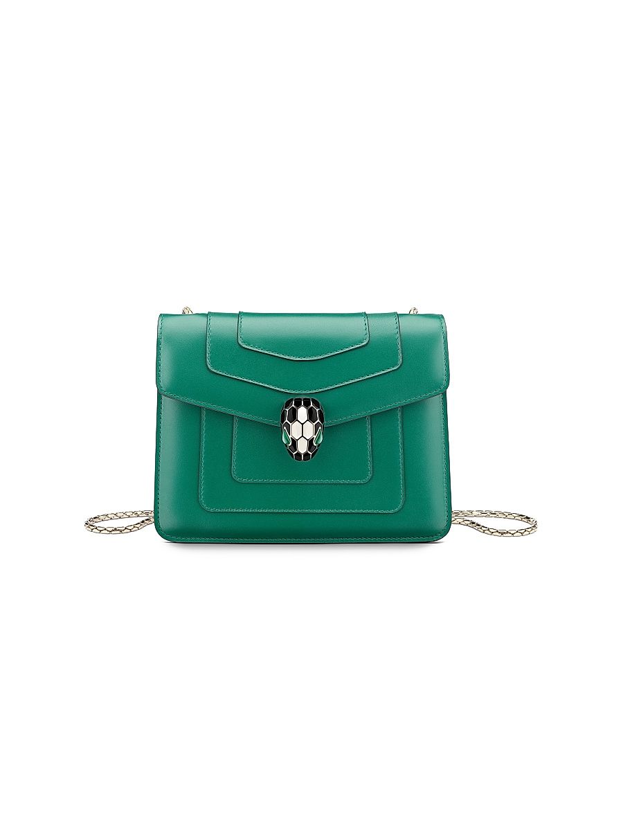 Women's Small Serpenti Leather Crossbody Bag - Emerald Green
