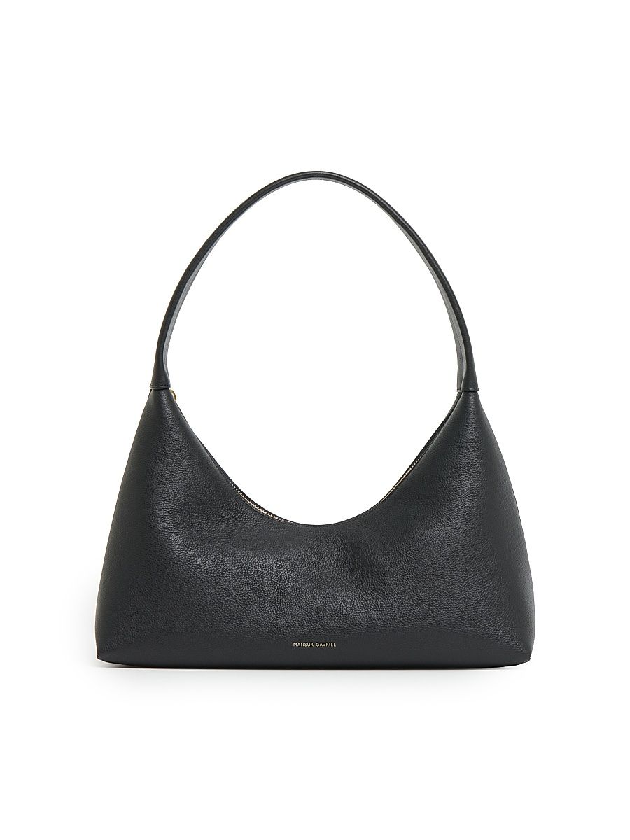 Women's Candy Leather Baguette - Black