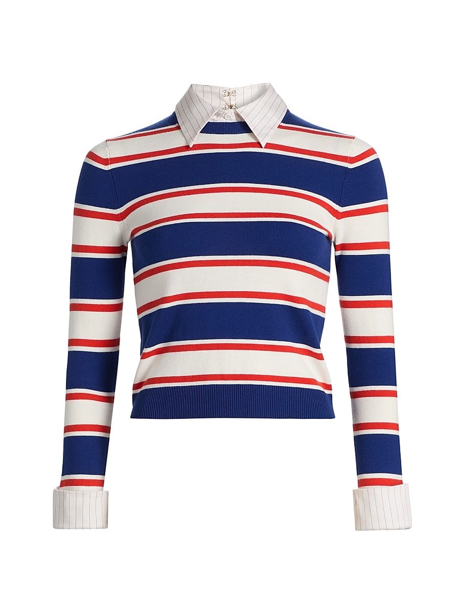 Women's Porla Collared Sweater - Americana Stripe - Size XL