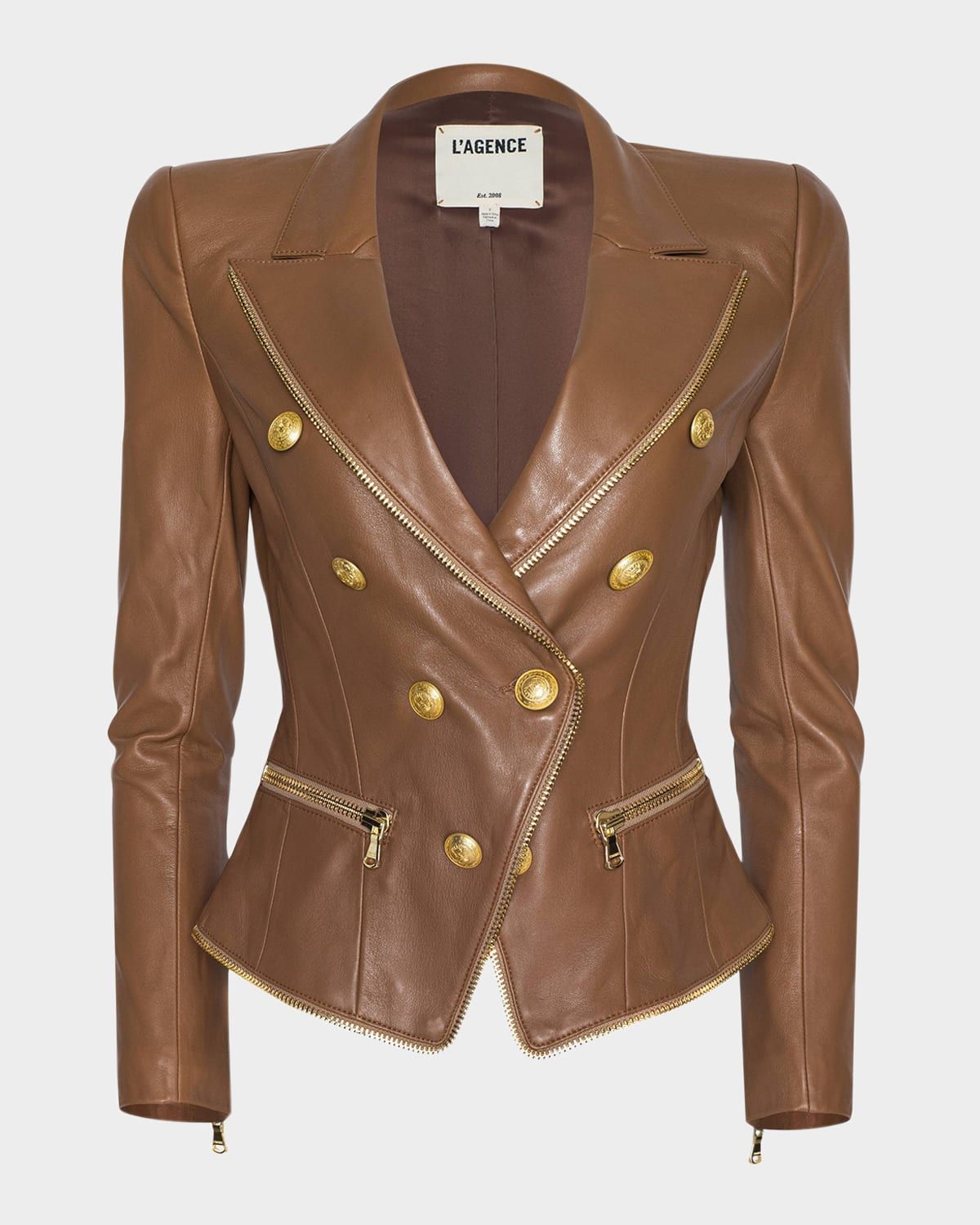 Ottilie Leather Zip Blazer