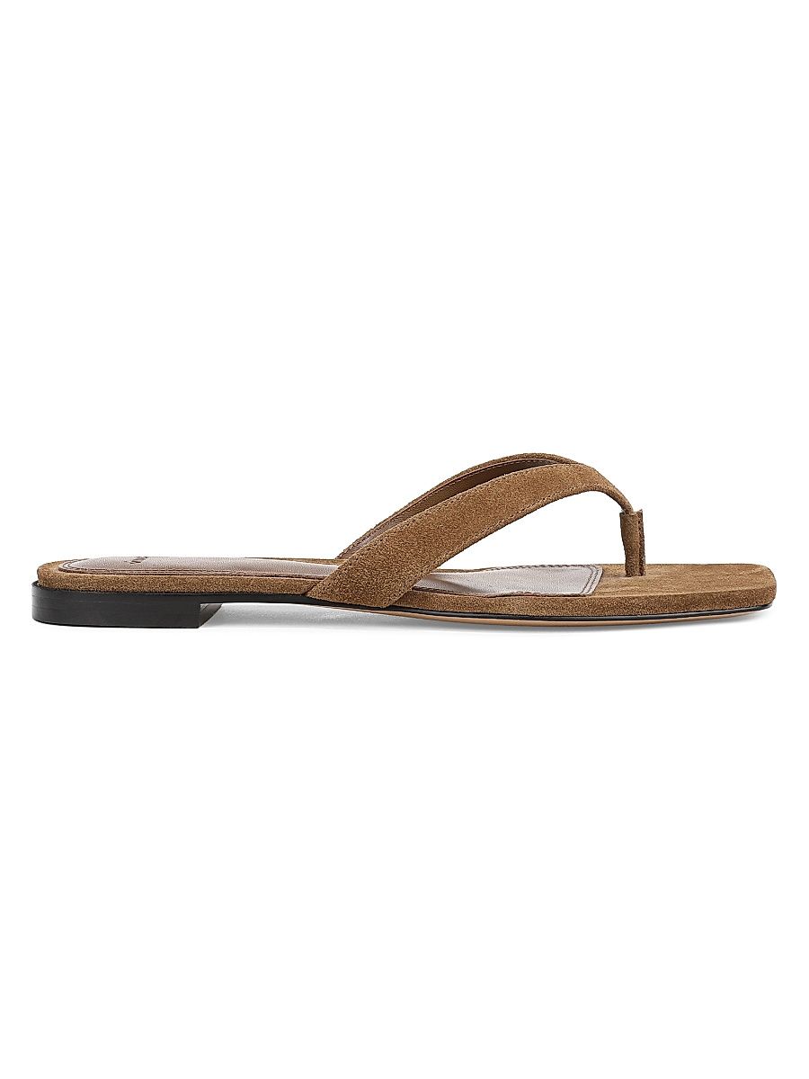 Women's San Juan Thong II Suede Flat Sandals - Elmwood - Size 10