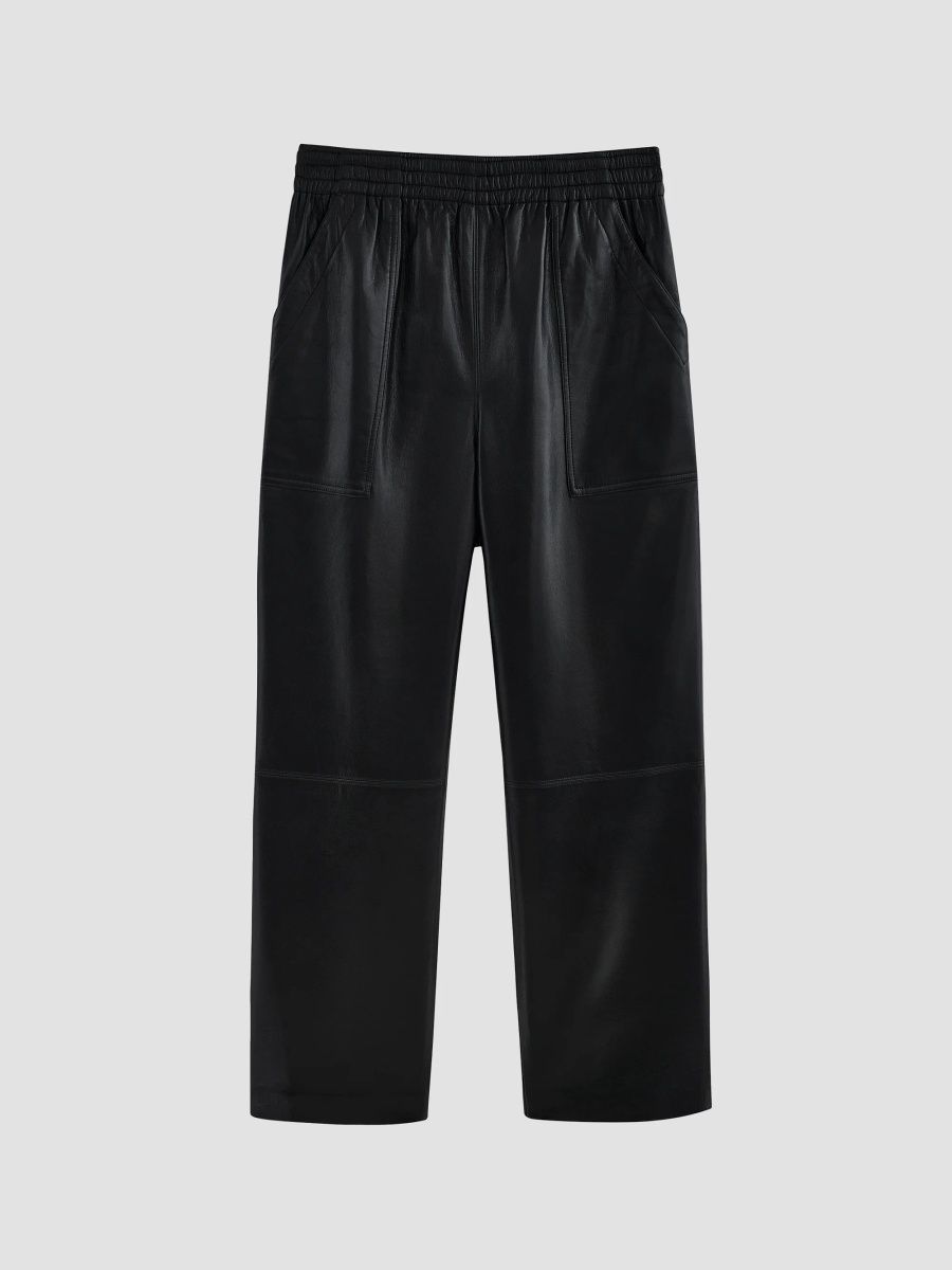 ANINE BING Women's Billy Leather-Blend Pants - Black - Size XS
