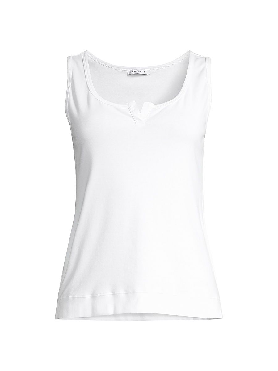 Women's Jersey Henley Tank - White - Size 8