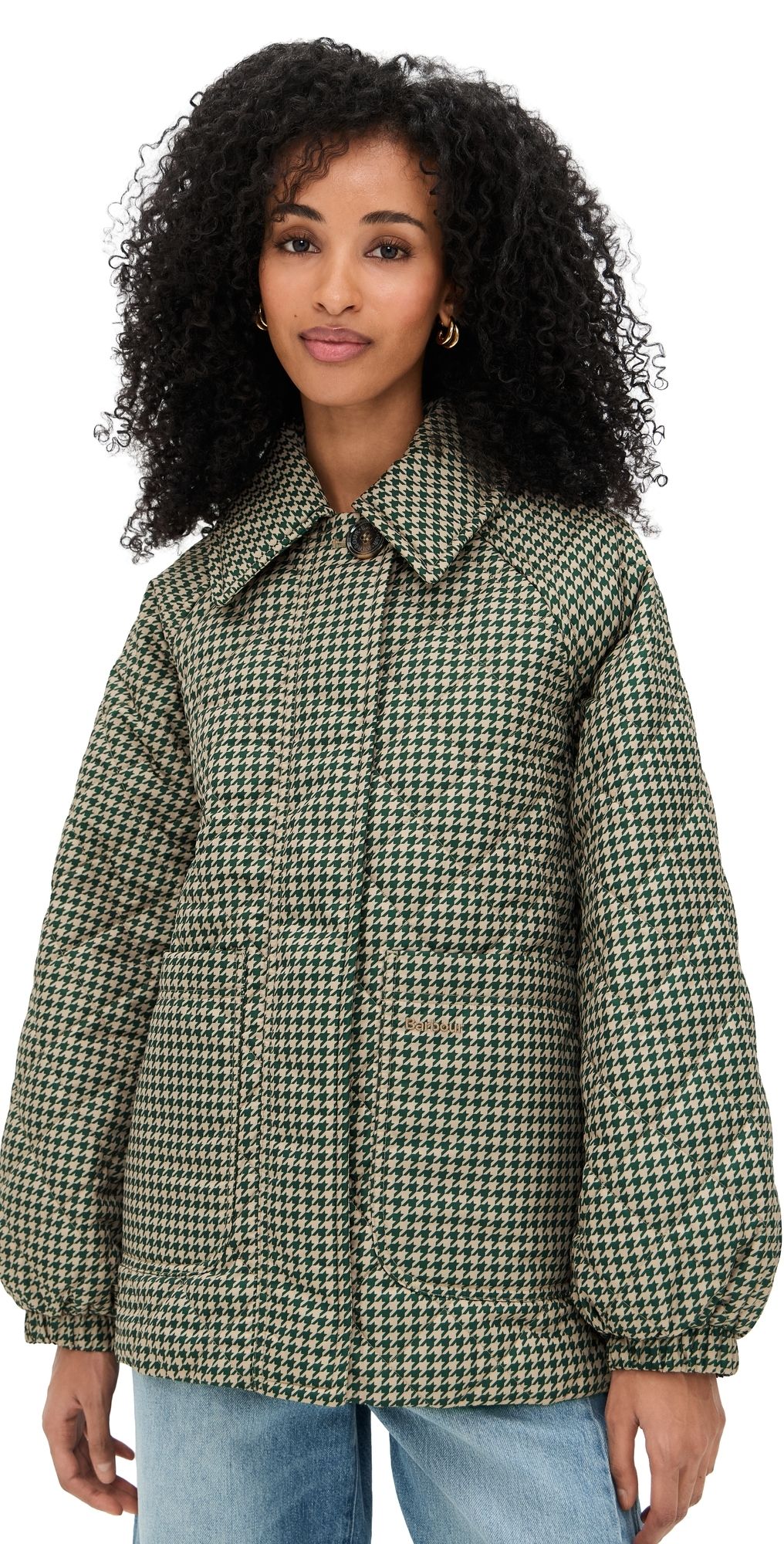 Barbour Barbour Laoise Check Quilted Jacket Sage Houndstooth/Sand Dune 6