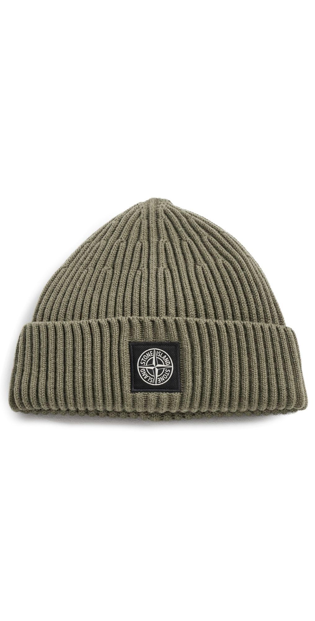 Stone Island Rib Knit Beanie Military Green One Size