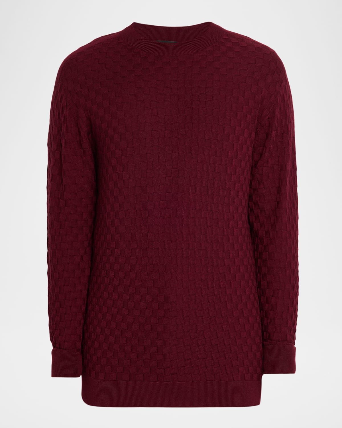 Men & apos;s Quadrant Knit Cashmere and Silk Crewneck Sweater