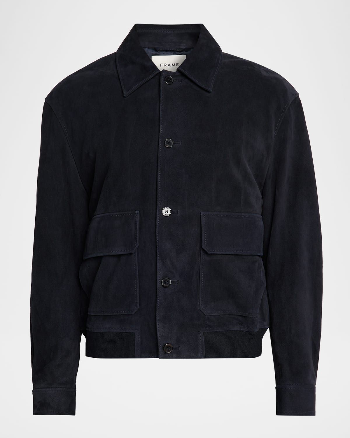 Men & apos;s Suede Button-Front Blouson