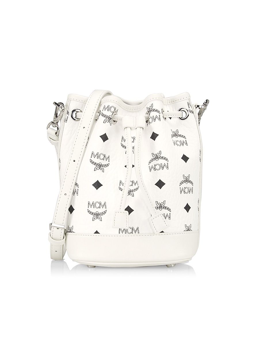 Women's Mini Dessau Visetos Coated Canvas Drawstring Bag - White