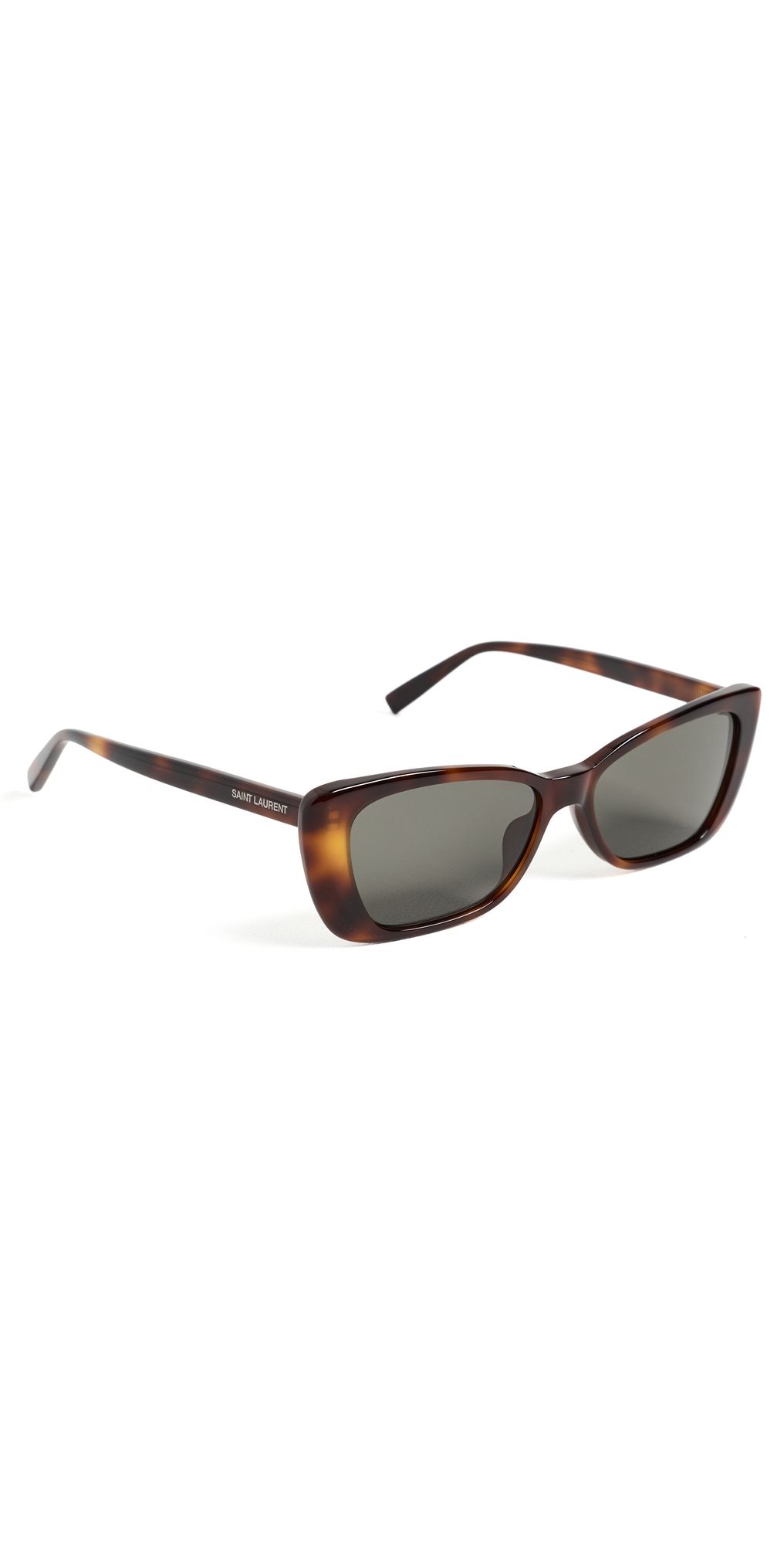 Saint Laurent Rectangle Sunglasses Havana-Havana-Grey One Size