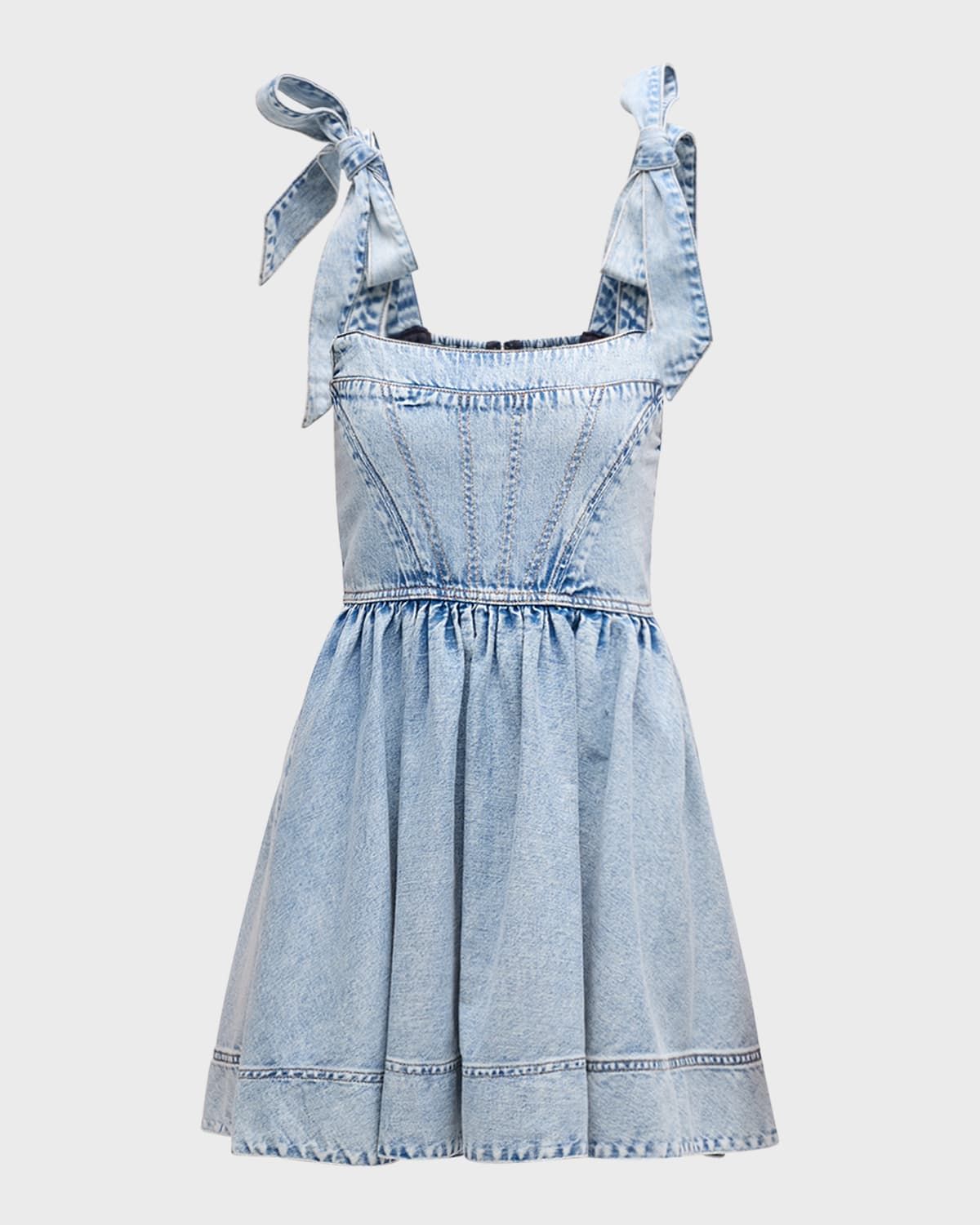 Amina Corset Denim Mini Dress