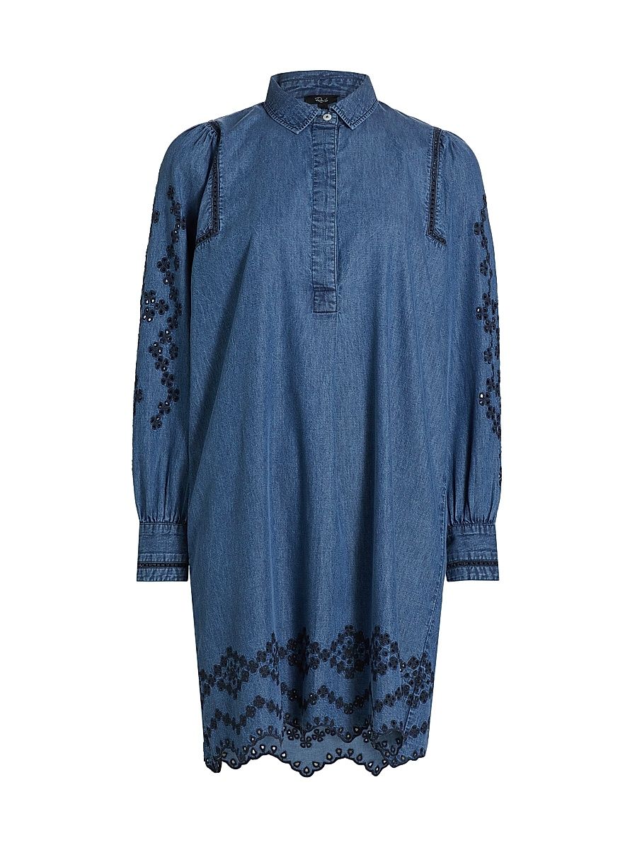 Women's Fernanda Denim Shift Dress - Dark Vintage Wash - Size Medium