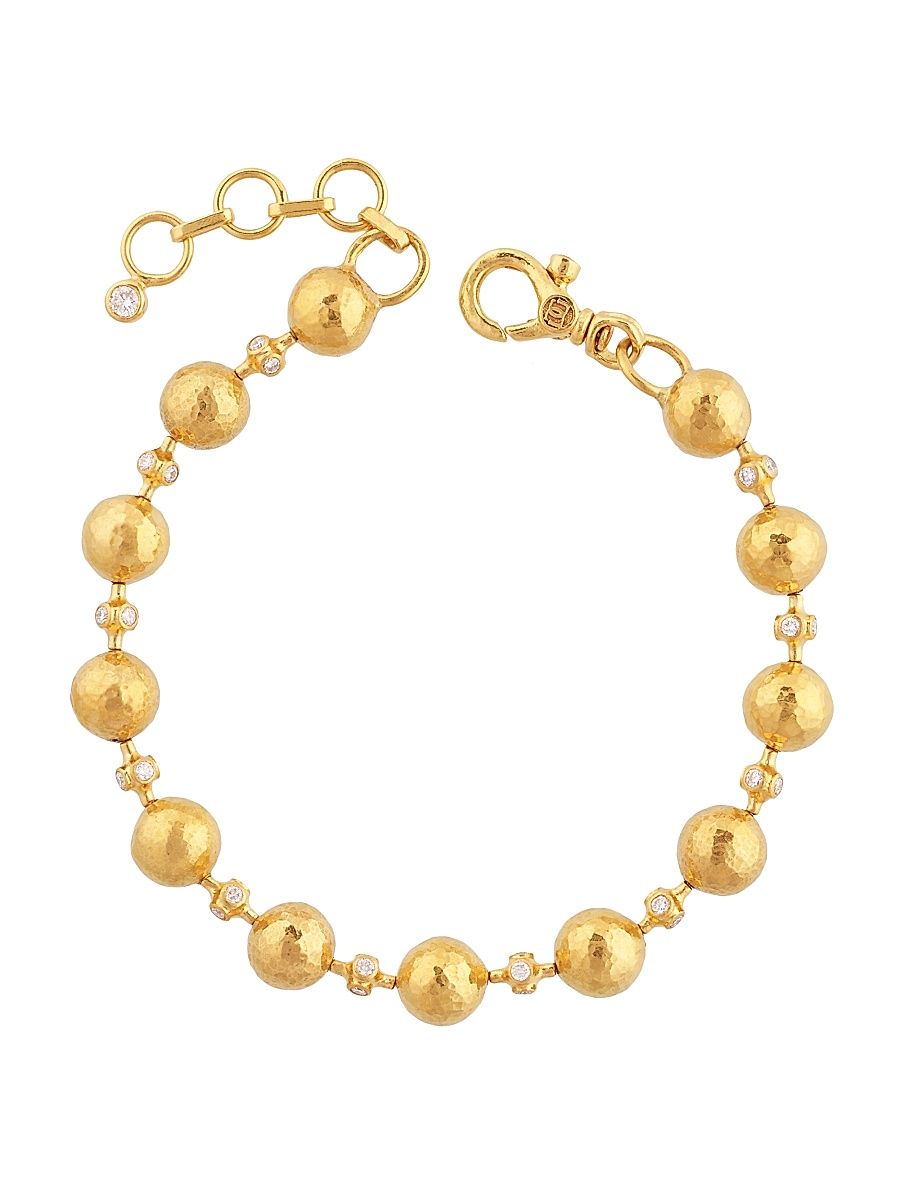 Women's Spell 24K Yellow Gold, 22K Yellow Gold & 1.19 TCW Diamond Ball Chain Bracelet - Yellow Gold