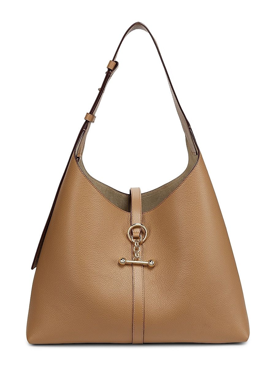Women's Kite Leather Hobo Bag - Caramel