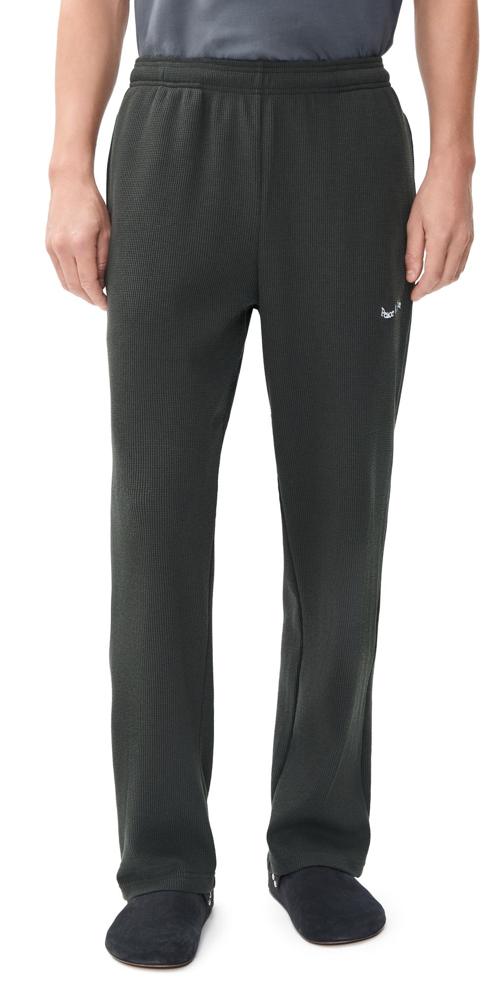 Museum of Peace and Quiet Wordmark Waffle Pants Black S