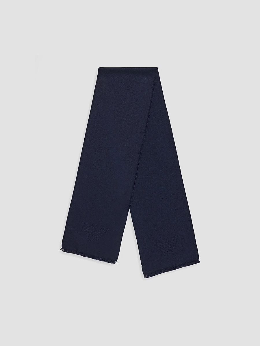 Emporio Armani Men's Eyelash-Fringe Wool Scarf - Blue