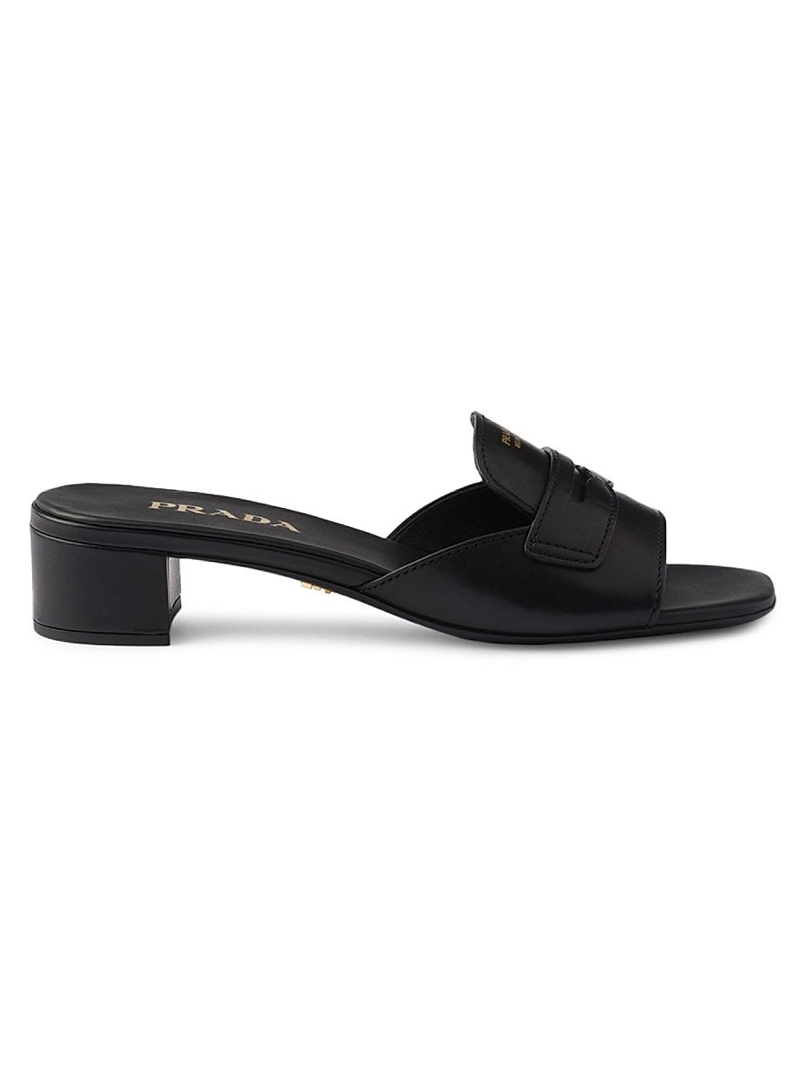 Women's Leather Mules - Black - Size 5.5