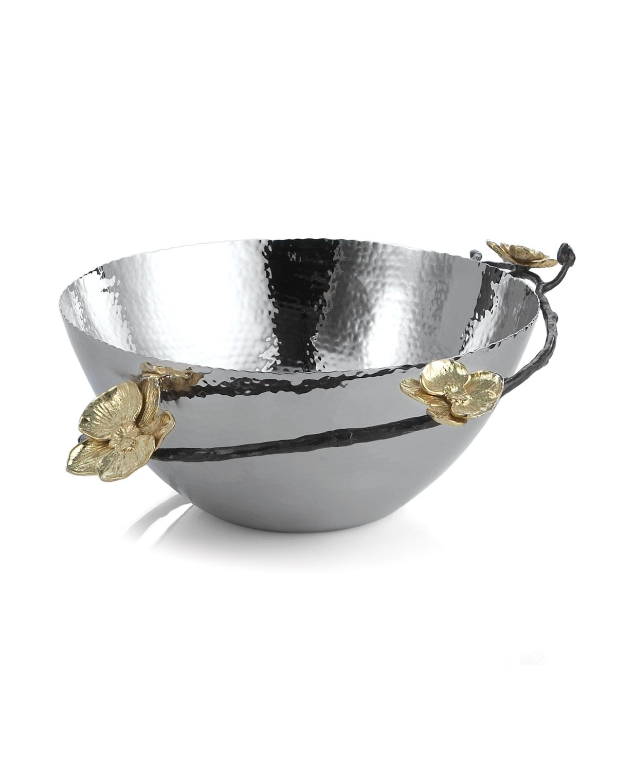 Gold Orchid Serving Bowl