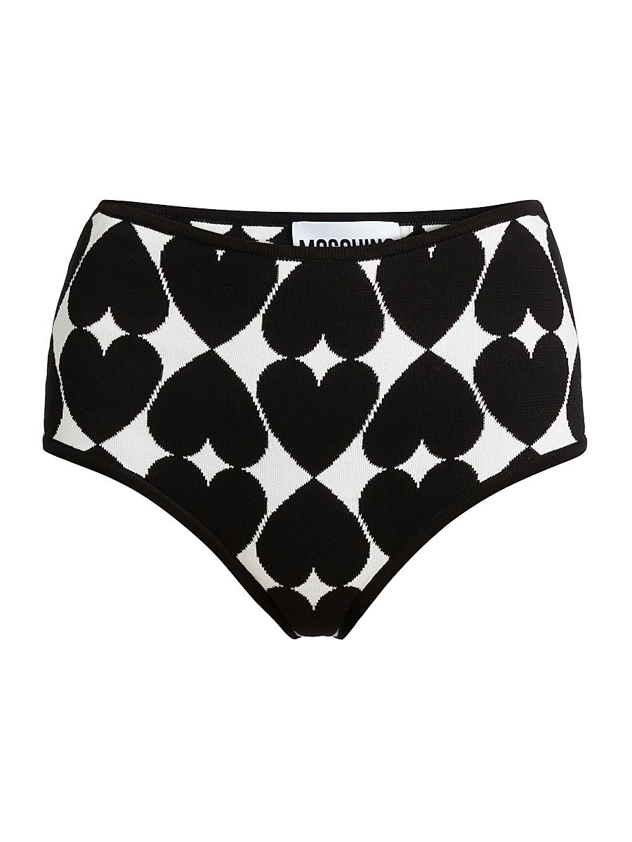 Women's Optical Heart Cotton Panty - Black Multi - Size 12
