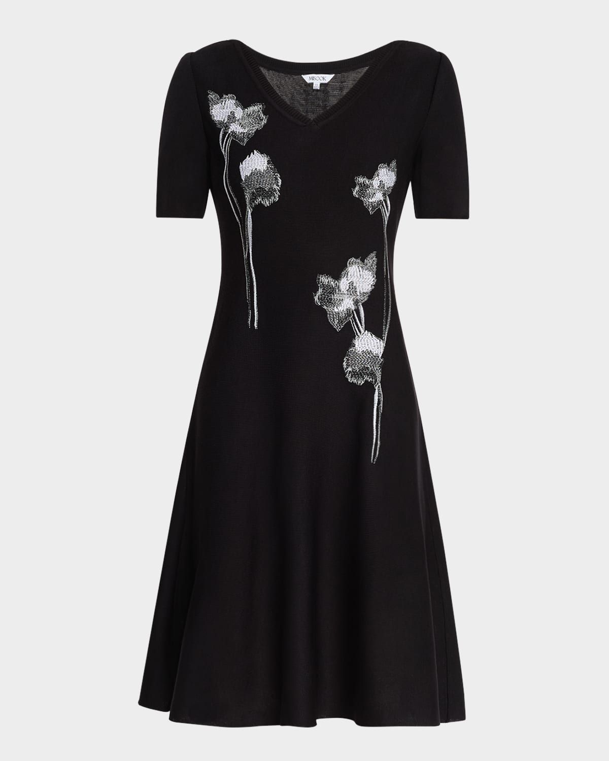 Modern-Fit Embroidered Knit Dress