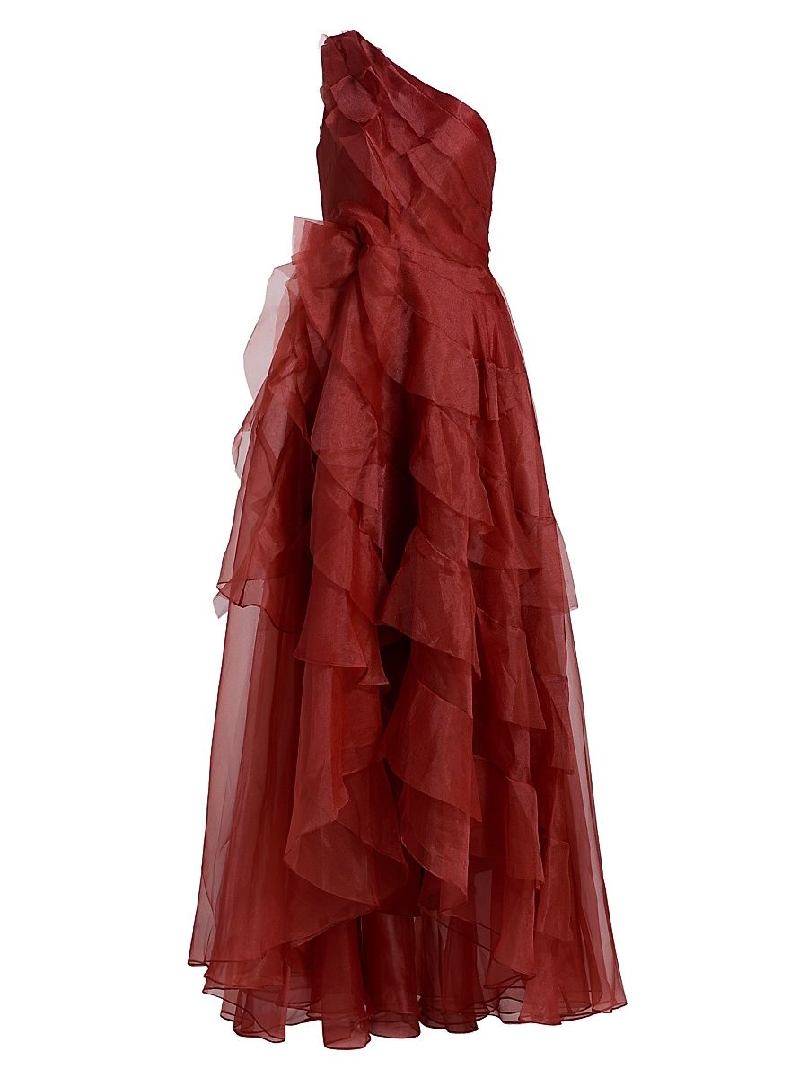 Women's Daniela Tiered Ruffle High-Low Gown - Copper - Size 14