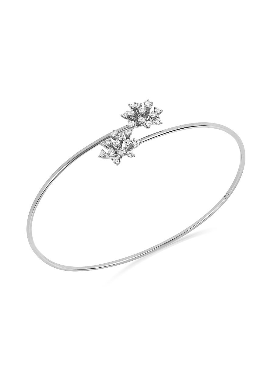 Women's Luminus 18K White Gold & Diamond Bangle Bracelet - White Gold