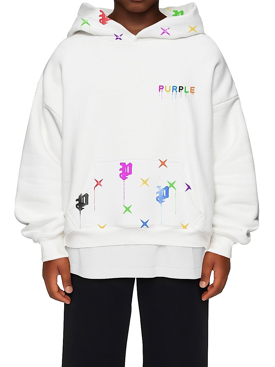 Little Boy's & Boy's Oversized Monogram Hoodie - White - Size 12